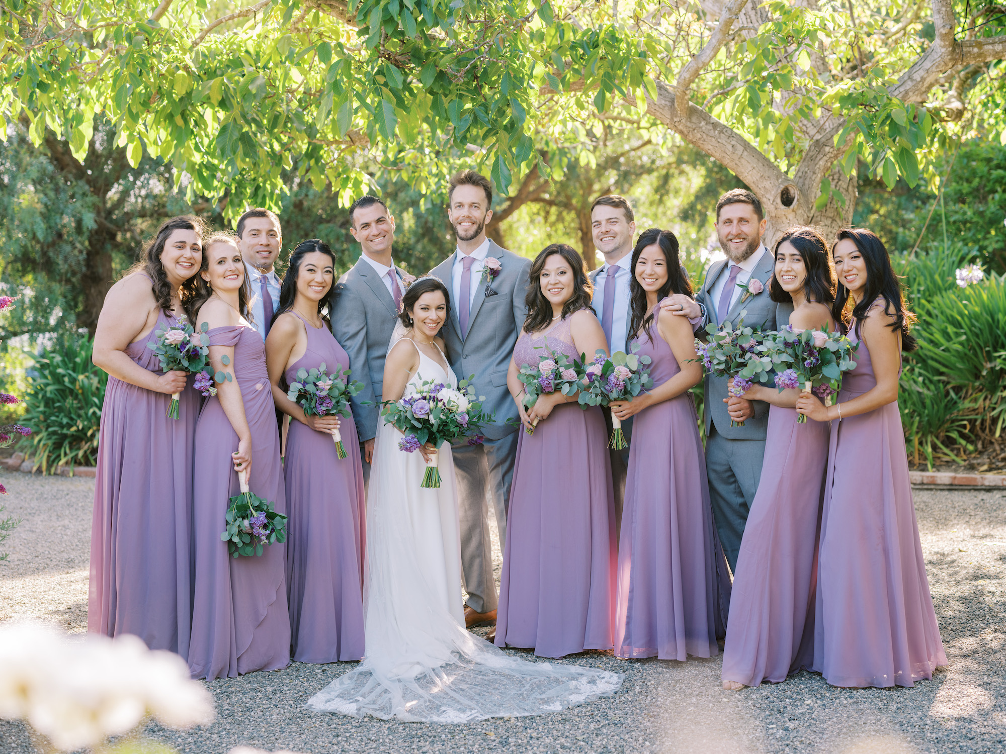Lavender Bridal Party at Peacock Farms Wedding 2021