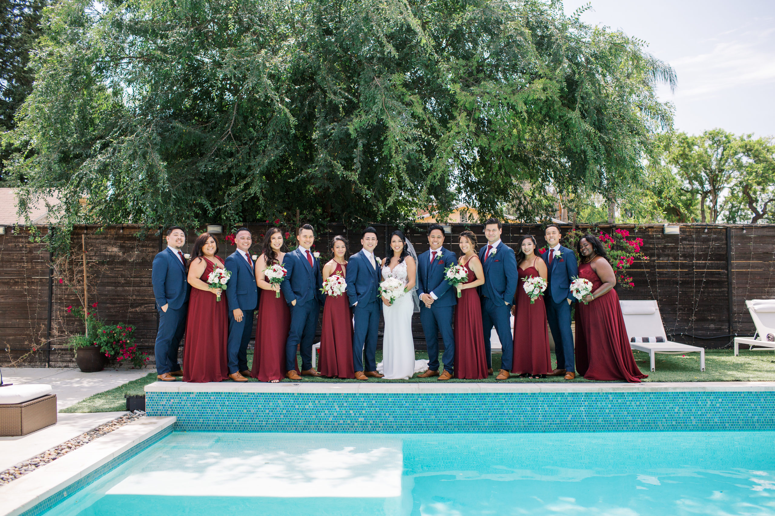 Top Rancho Palos Verdes Wedding Photographer - Bridal Party by Pool