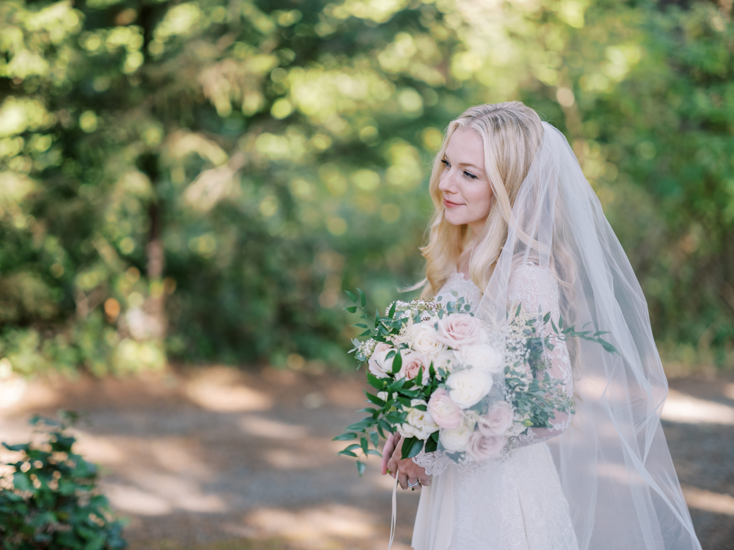 Cannon Beach Wedding - bride ecola state park
