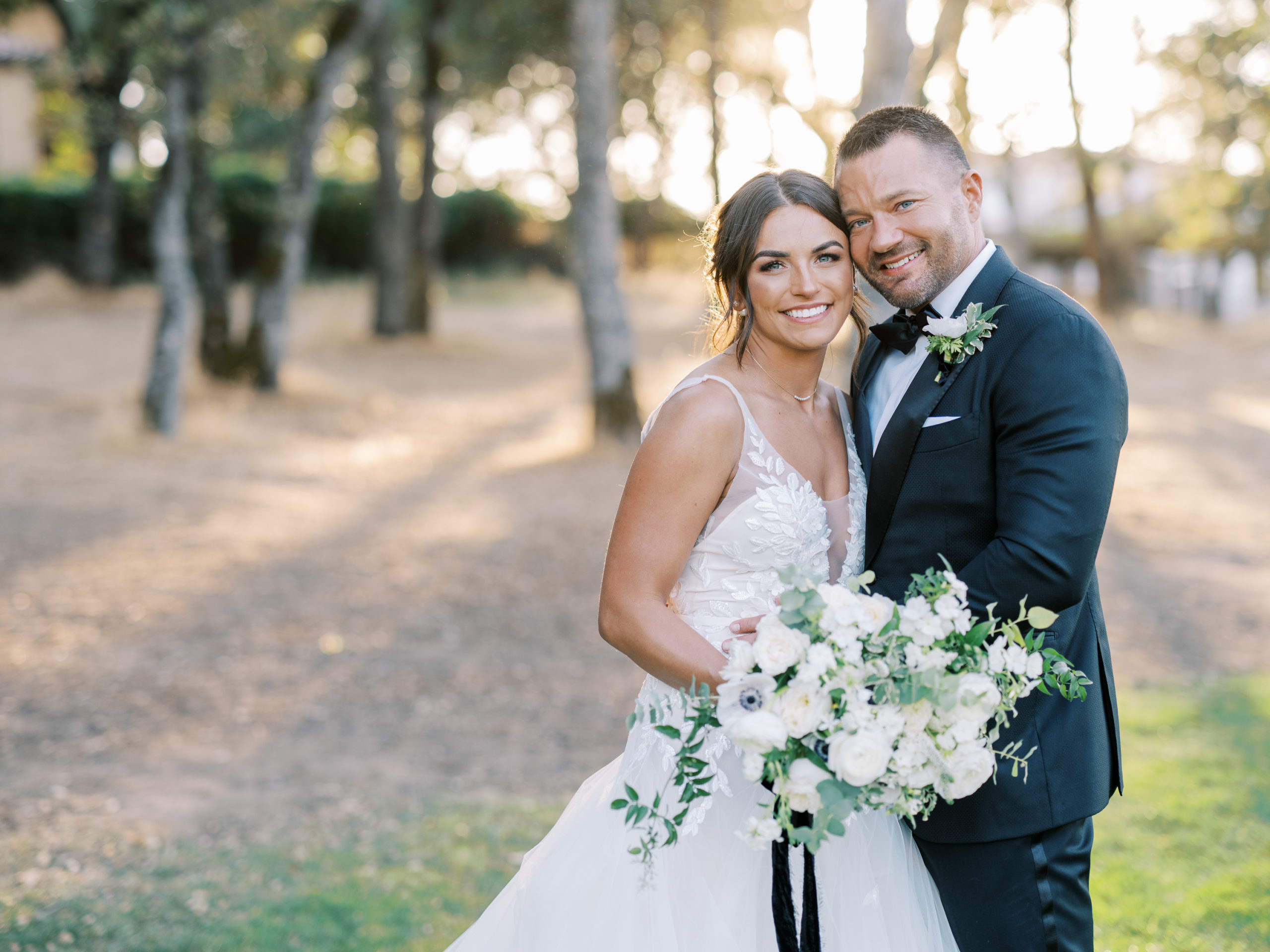 California Private Estate Wedding bride and groom in lincoln