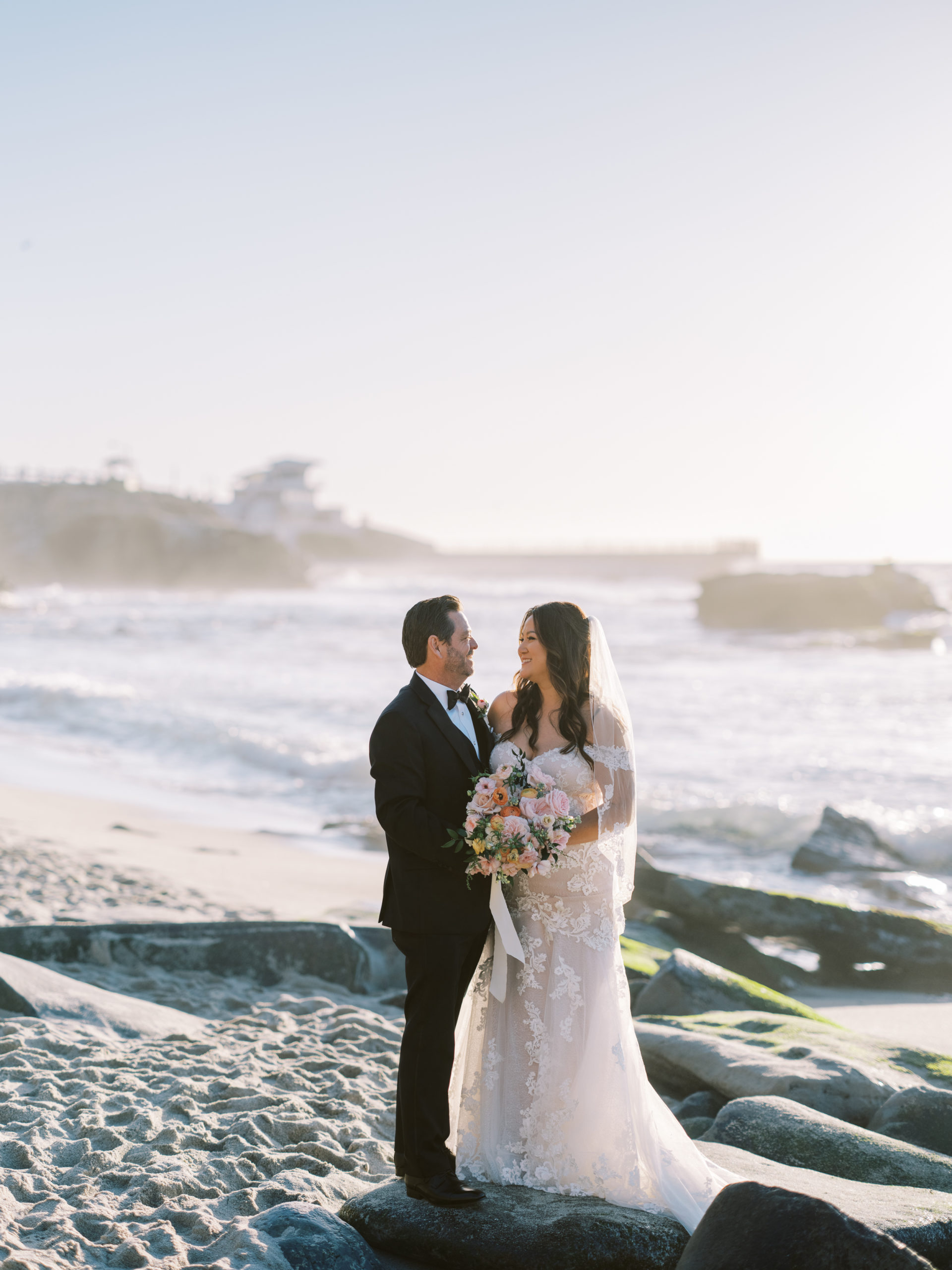 La Jolla wedding day photography by Mirelle Carmichael on beach