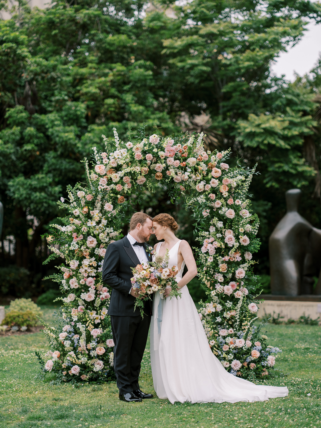 San Diego Museum of Art wedding floral arch