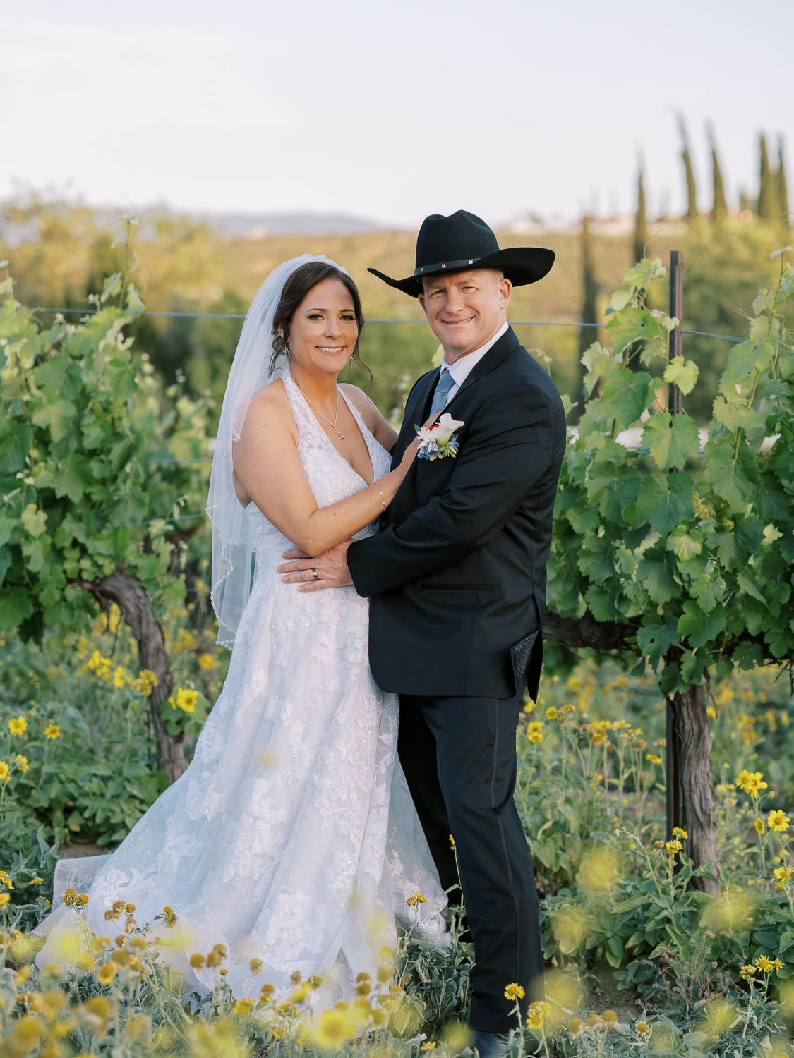Bride and groom portrait at Europa Village Temecula