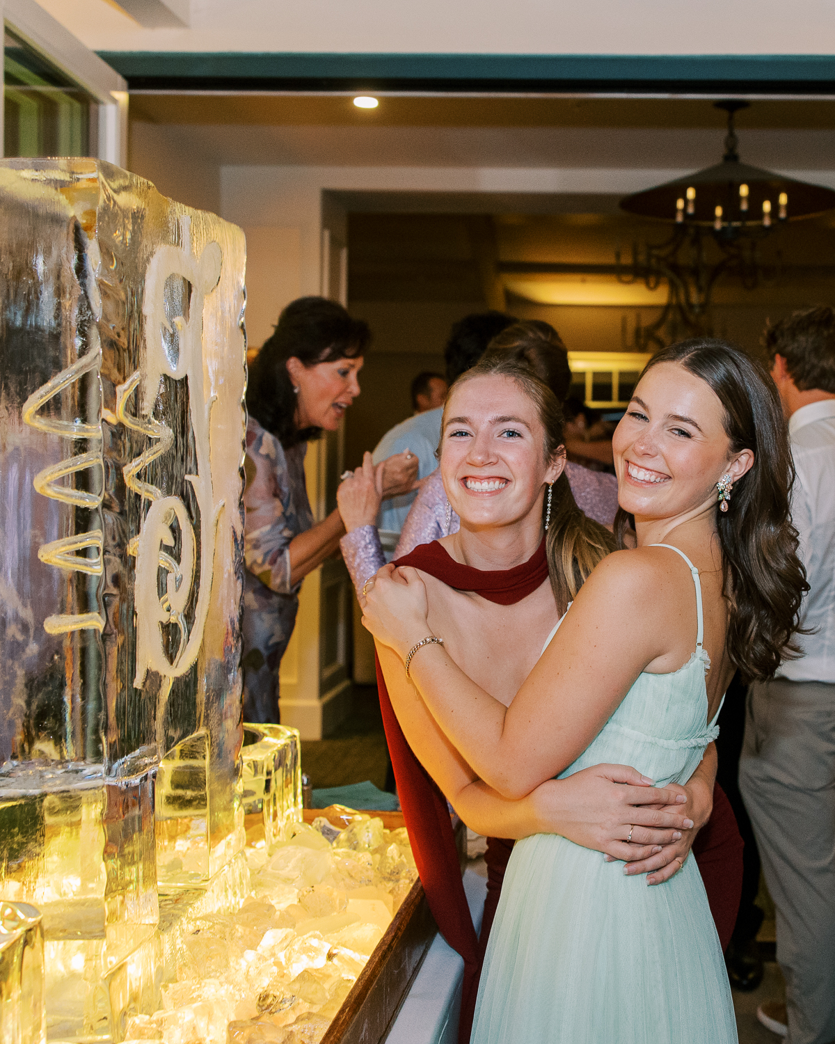 Ice sculpture serving espresso martinis at La Jolla country club