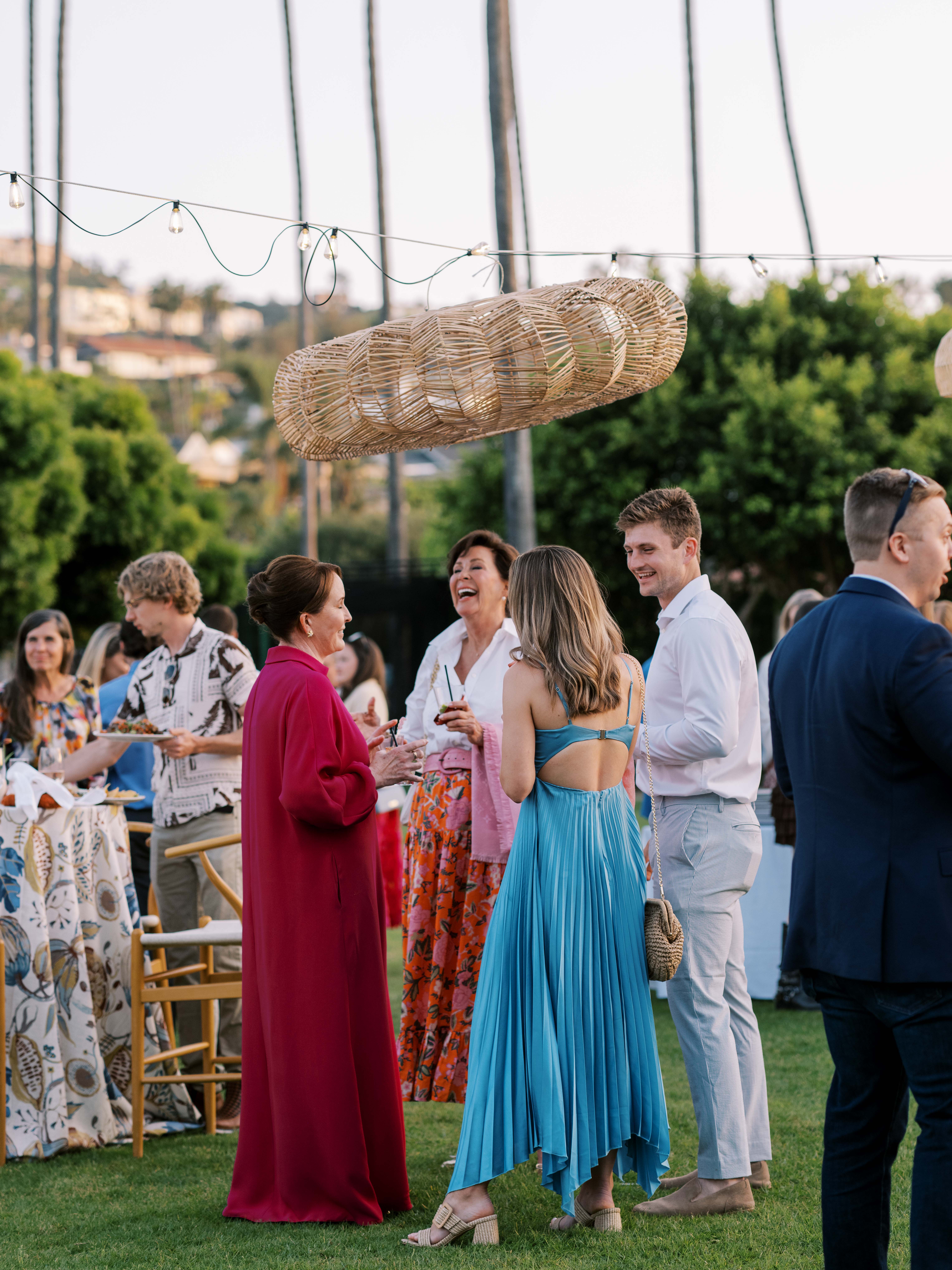 Bright bold colors at La Jolla wedding welcome party
