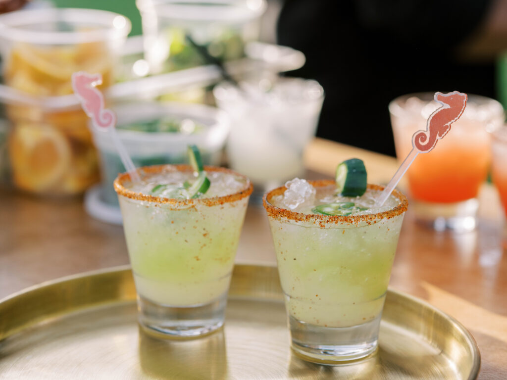 Expertly made margaritas served at the La Jolla Beach and Tennis Club wedding welcome party