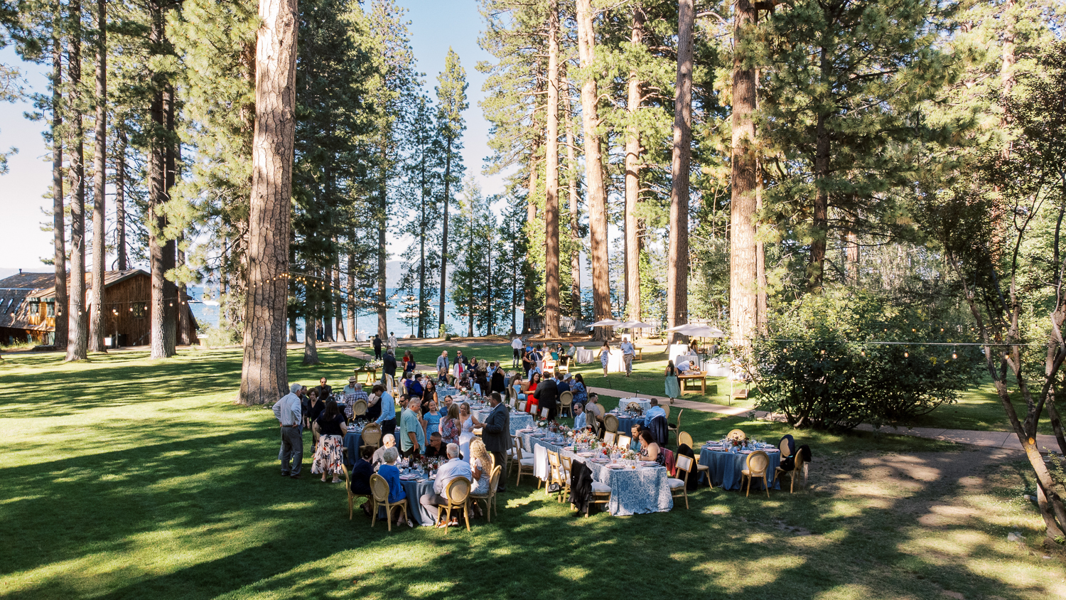 Guests dined al fresco with a view of South Lake Tahoe