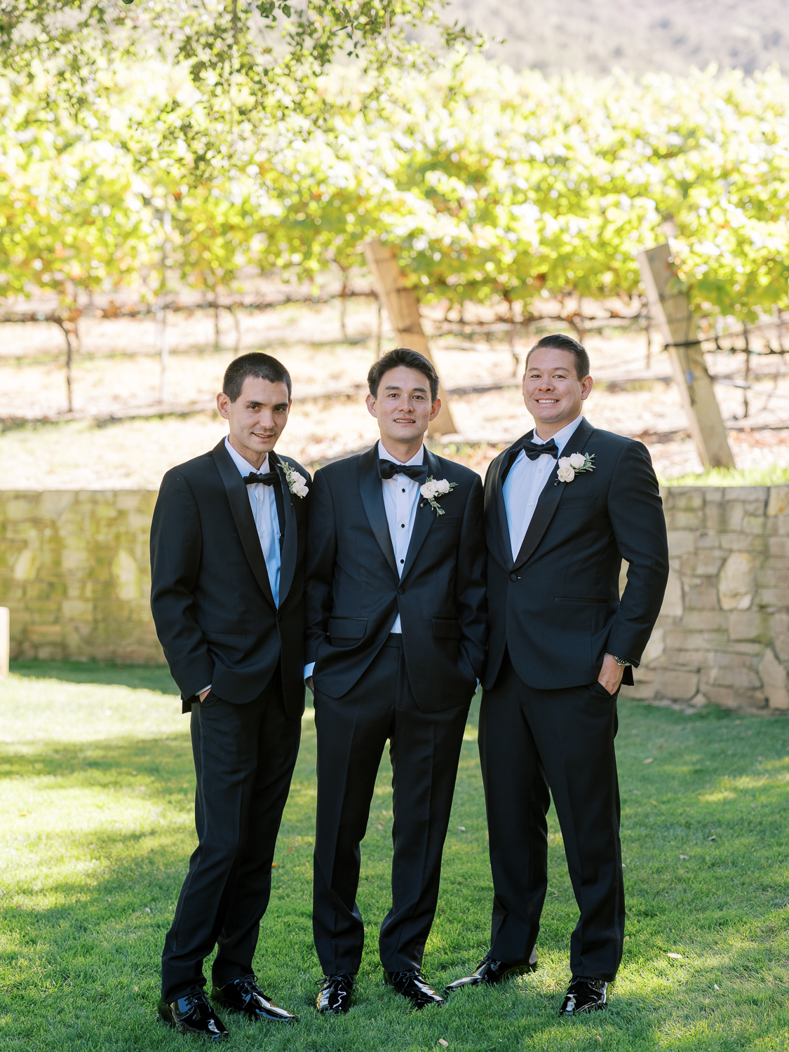 The groom and his brothers at Carmel Valley Ranch