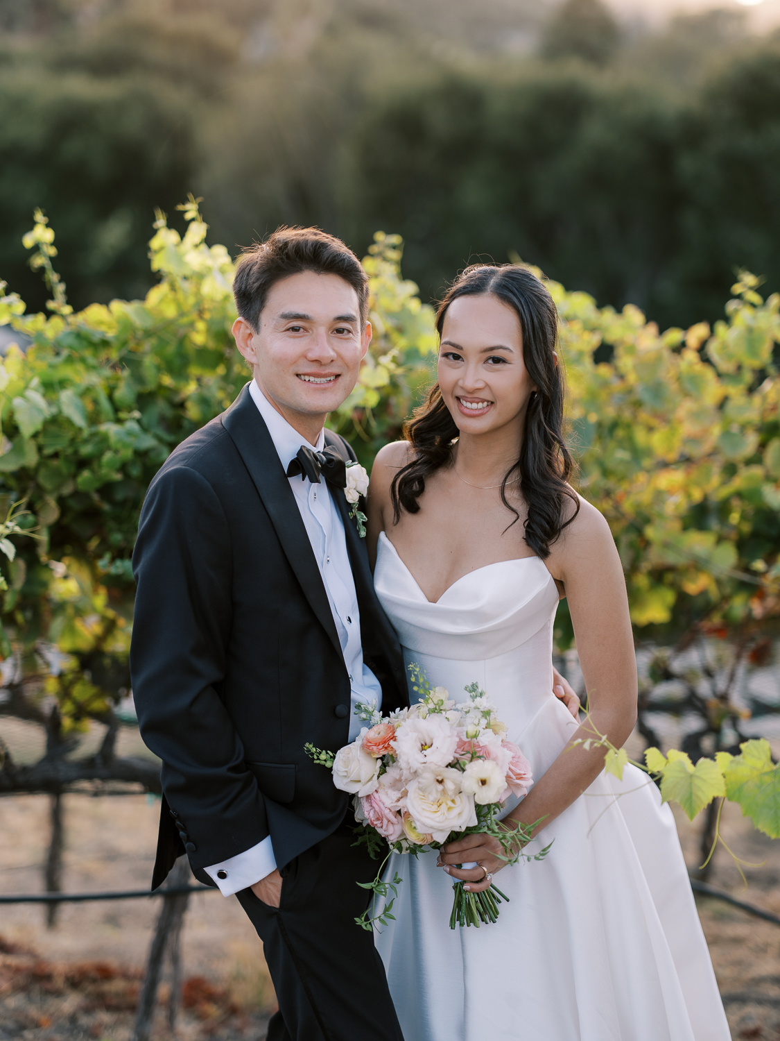 Bride and groom romantic portrait at Carmel Valley Ranch