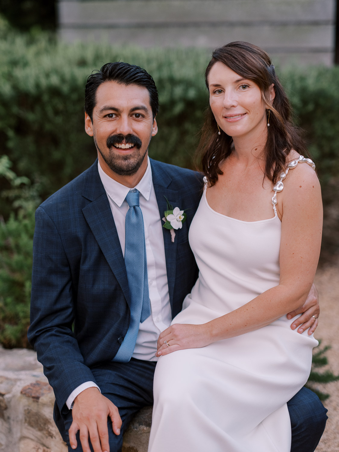 blue plaid bespoke suit at del mar wedding