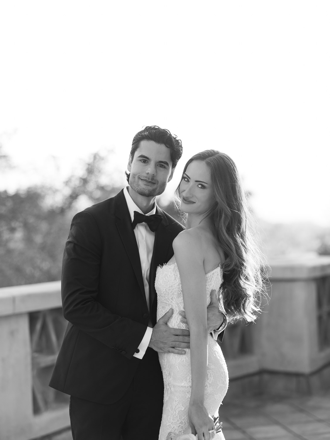 black and white romantic portrait at rancho valencia